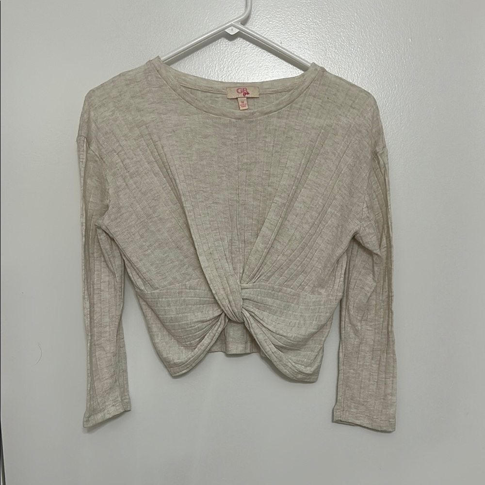 Women's Beige Long Sleeve Top